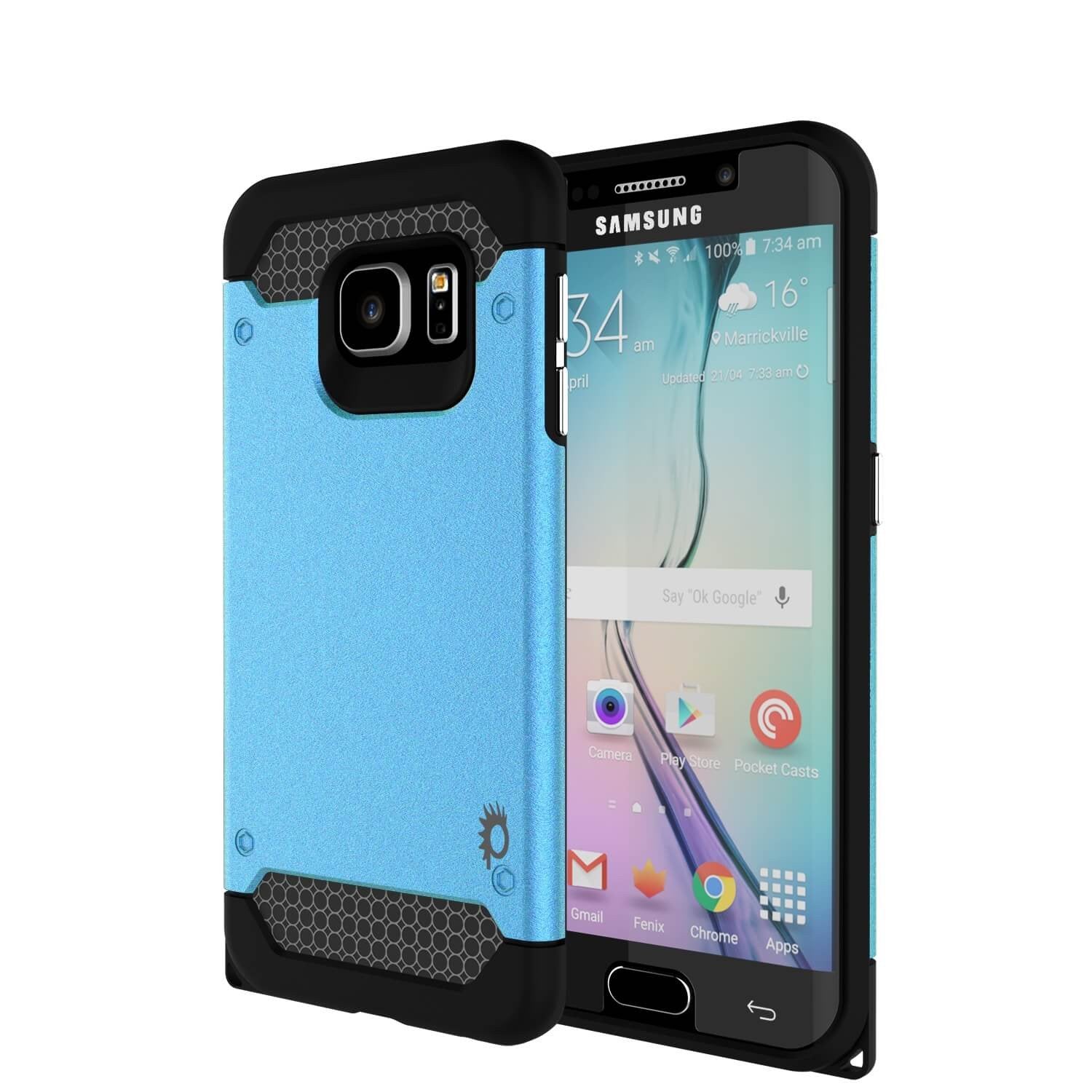 Galaxy s6 EDGE Plus Case PunkCase Galactic Teal Series Slim Armor Soft Cover w/ Screen Protector