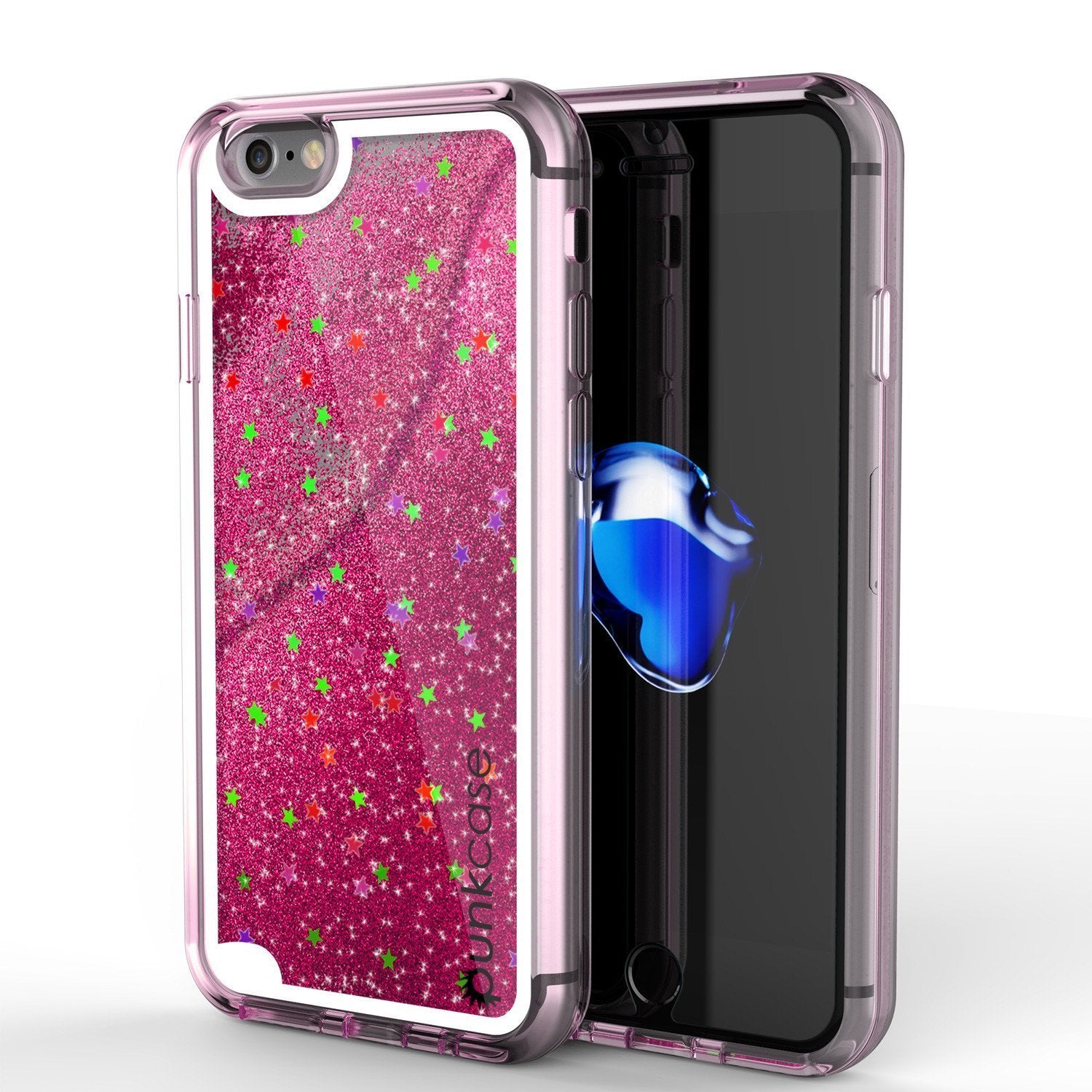 iPhone SE (4.7") Case, PunkCase LIQUID Pink Series, Protective Dual Layer Floating Glitter Cover