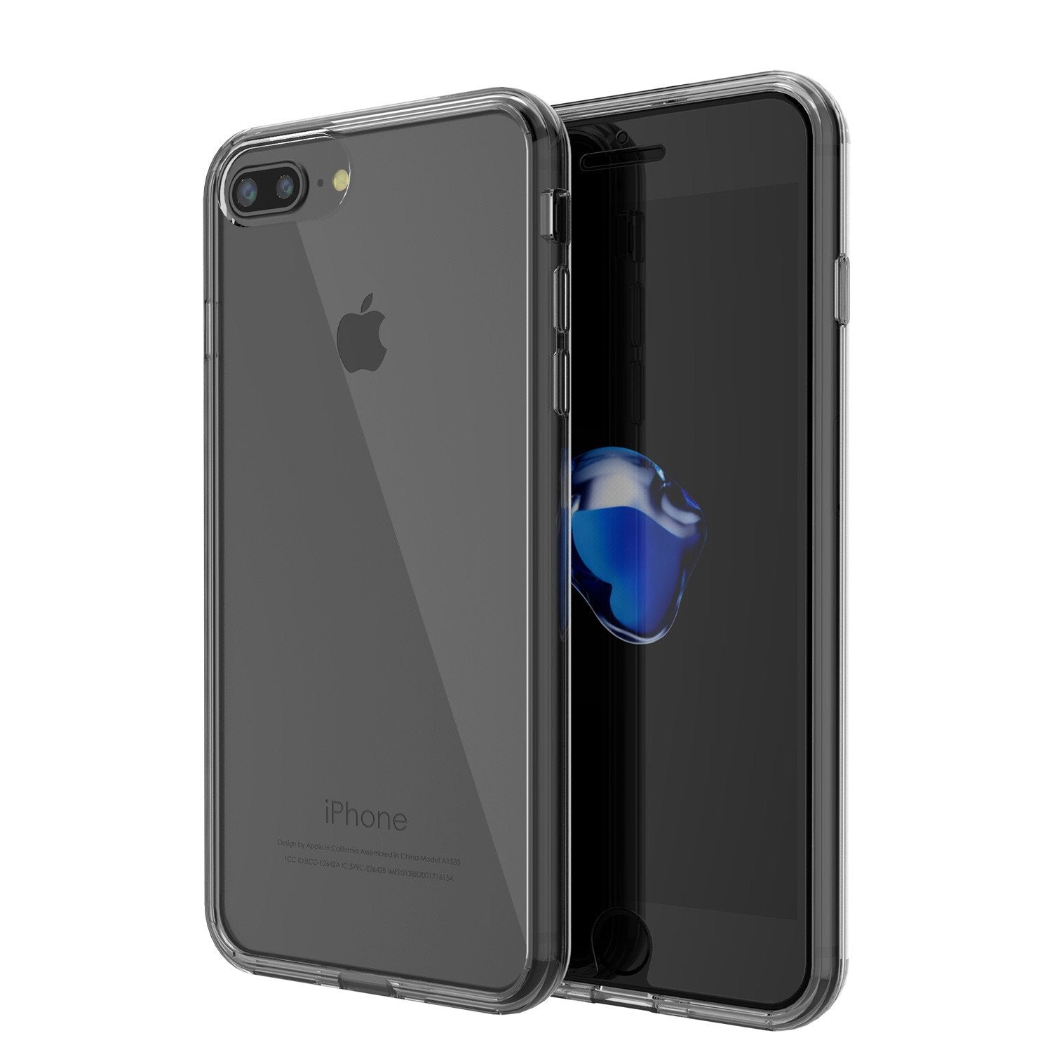 iPhone 7 Case Punkcase® LUCID 2.0 Crystal Black Series w/ PUNK SHIELD Screen Protector | Ultra Fit