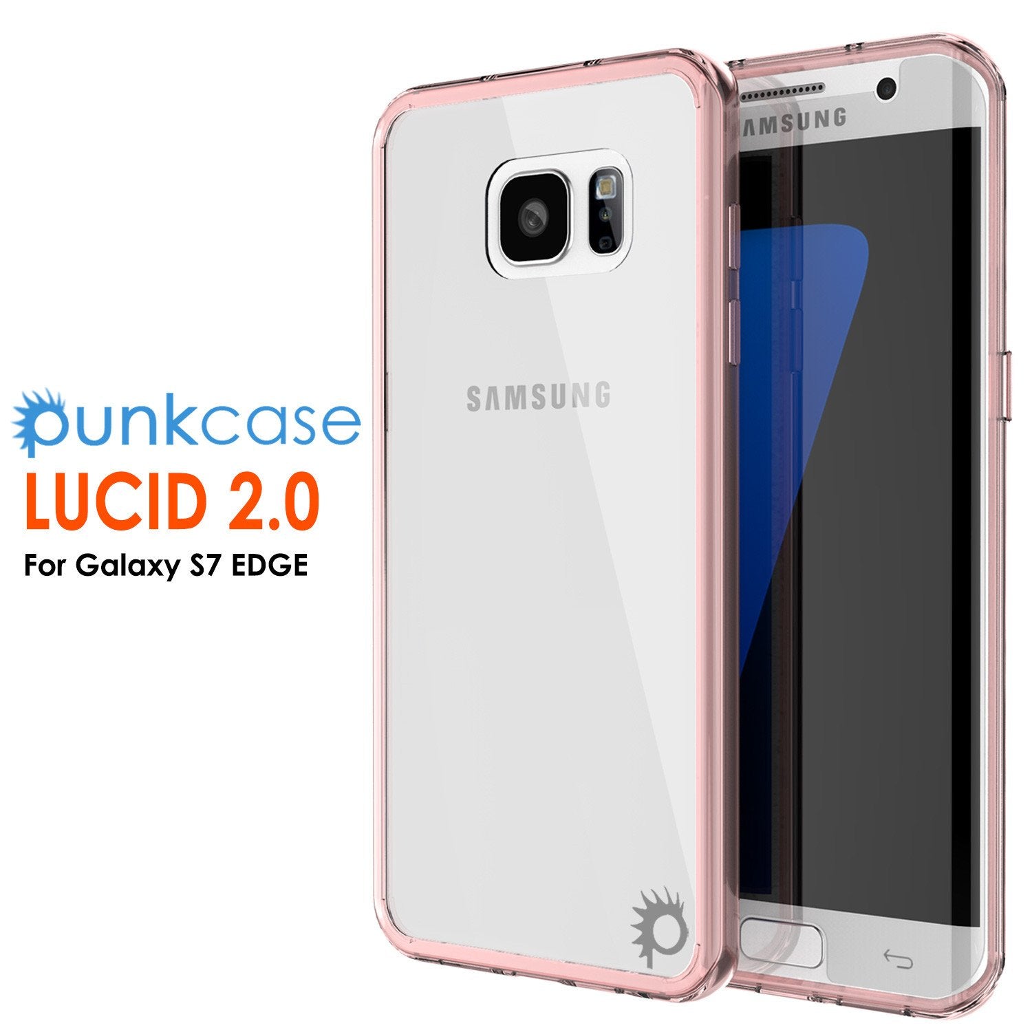 S7 Edge Case Punkcase® LUCID 2.0 Crystal Pink Series w/ PUNK SHIELD Screen Protector | Ultra Fit