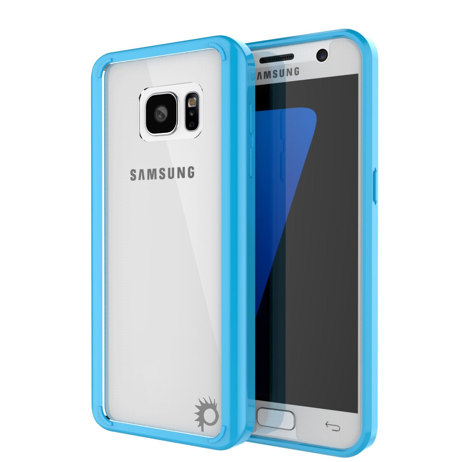 S7 Case Punkcase® LUCID 2.0 Light Blue Series w/ PUNK SHIELD Glass Screen Protector | Ultra Fit