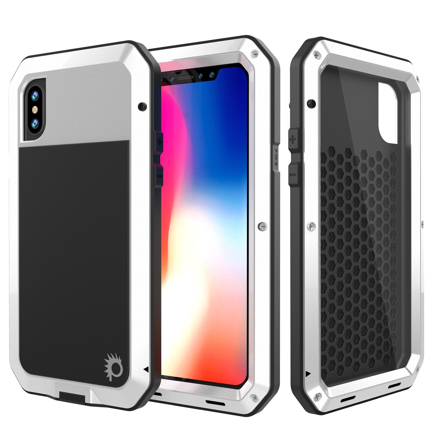 iPhone X Metal Case, Heavy Duty Military Grade Rugged Armor Cover [shock proof] Hybrid Full Body Hard Aluminum & TPU Design [non slip] W/ Prime Drop Protection for Apple iPhone 10 [White]