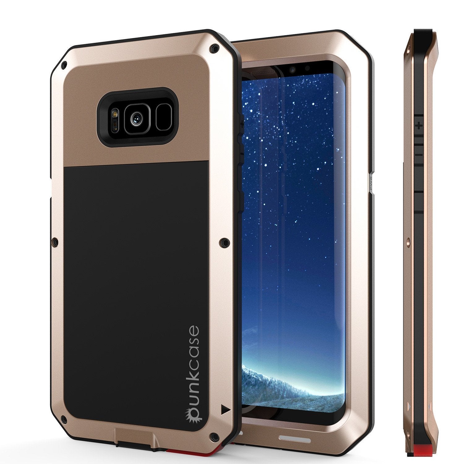 Galaxy Note 8  Case, Punkcase METALLIC Gold Shockproof Slim Metal Cover Armor Case