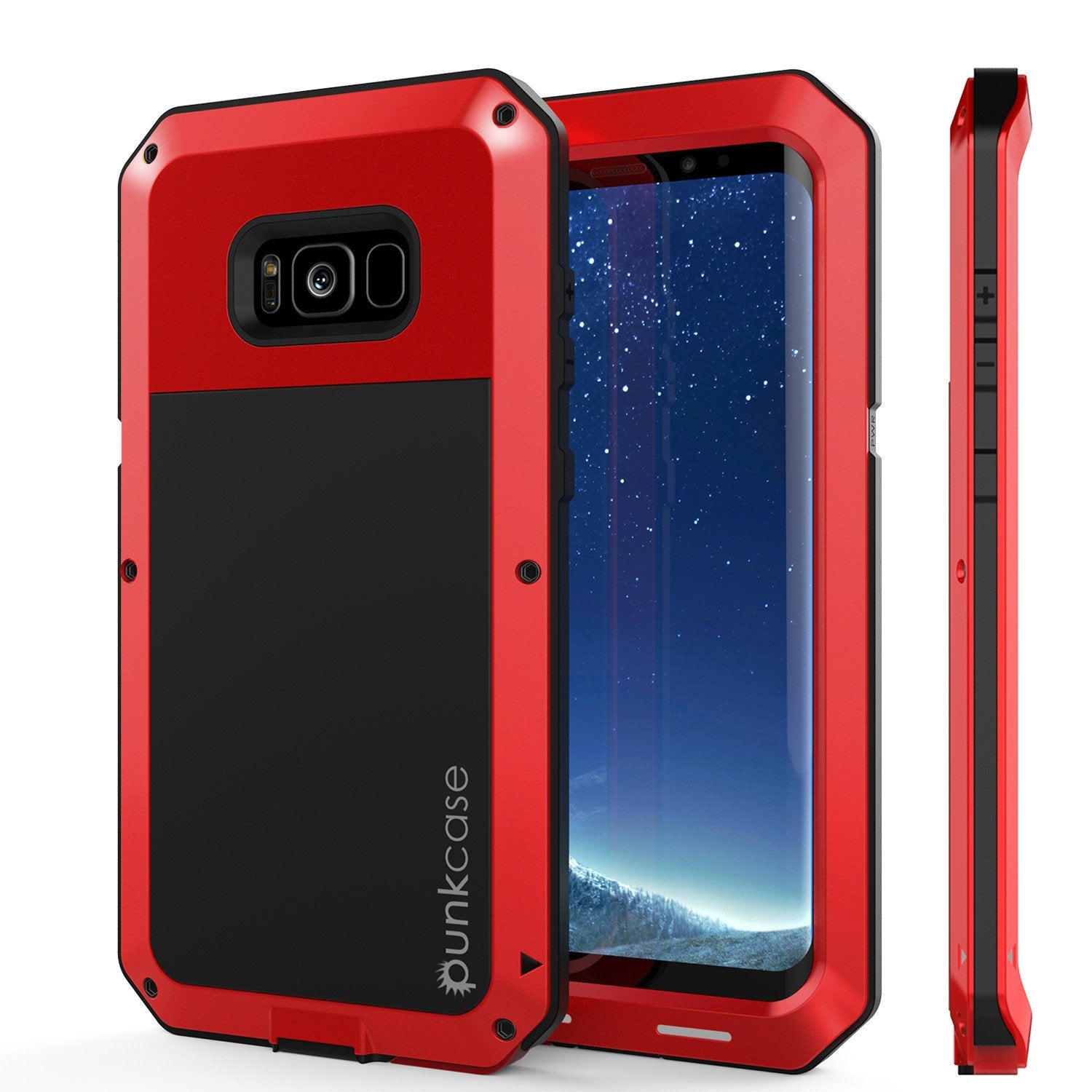 Galaxy S8 Metal Case, Heavy Duty Military Grade Rugged Armor Cover [shock proof] W/ Prime Drop Protection [RED]