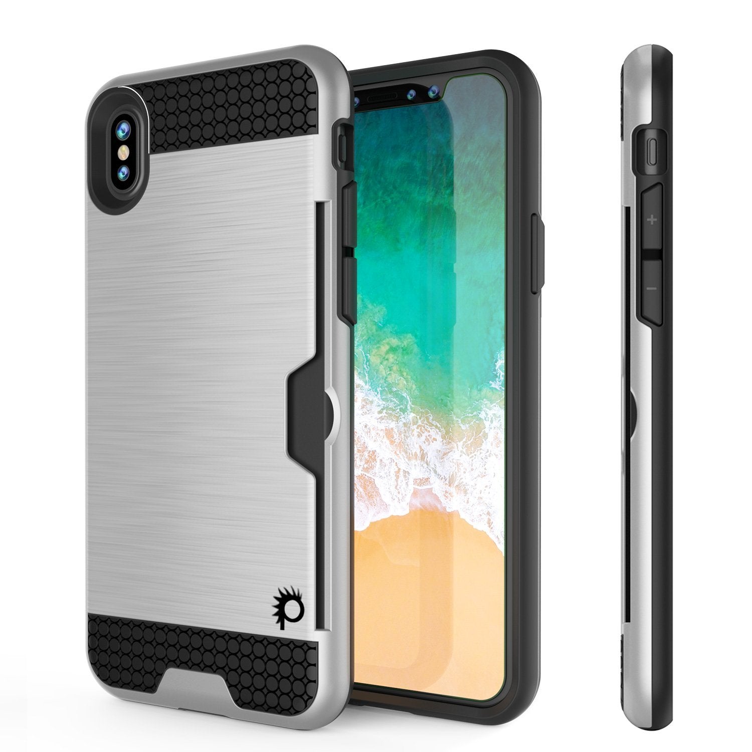 iPhone XS Max Case, PUNKcase [SLOT Series] Slim Fit Dual-Layer Armor Cover [White]