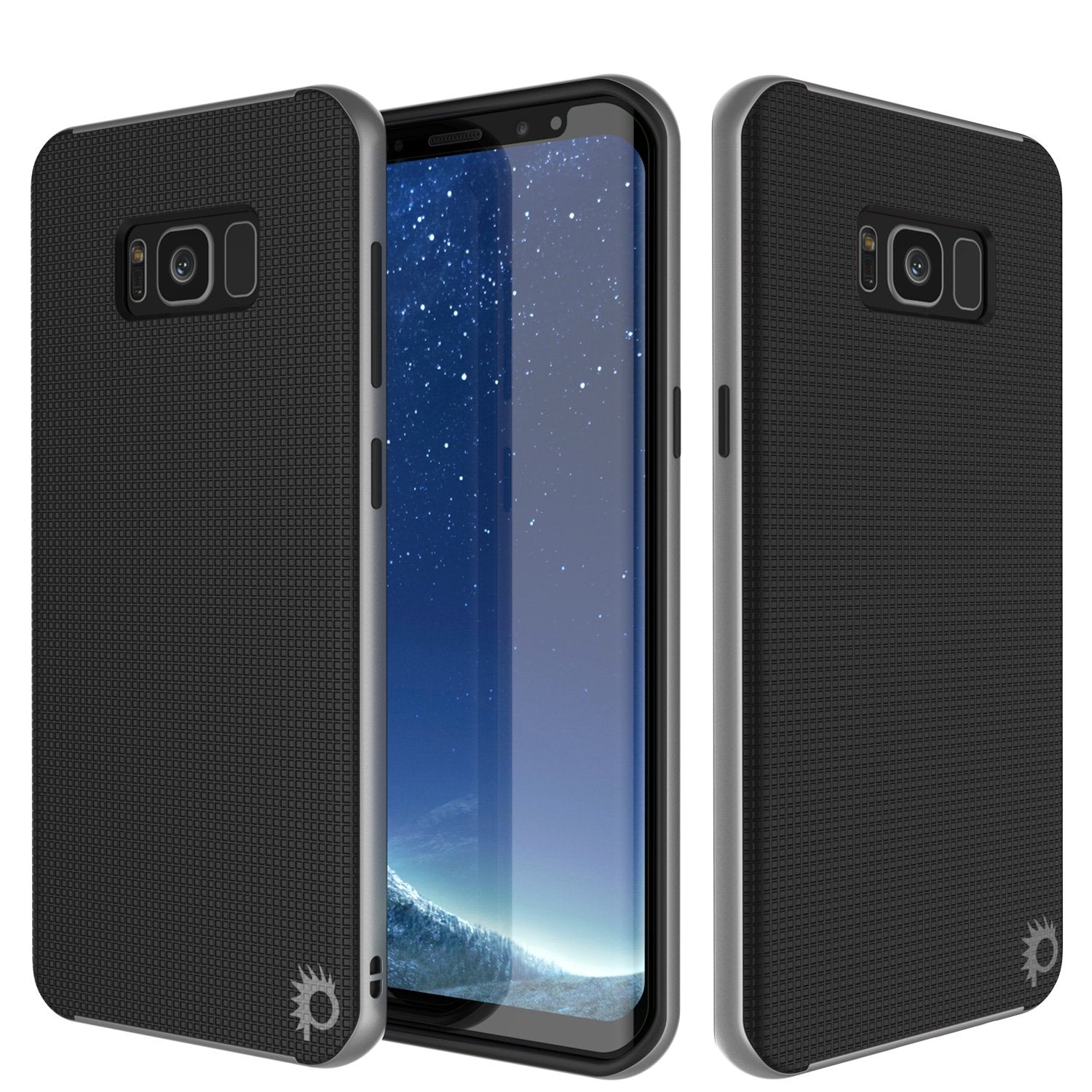 Galaxy S8 Case, PunkCase Stealth Series Hybrid Shockproof Silver Cover