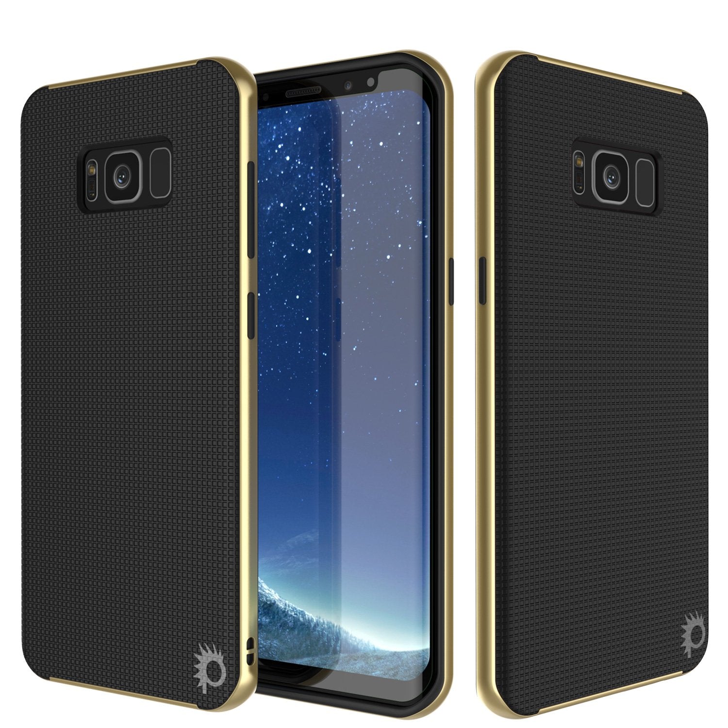 Galaxy S8 Case, PunkCase Stealth Series Hybrid Shockproof Gold Cover