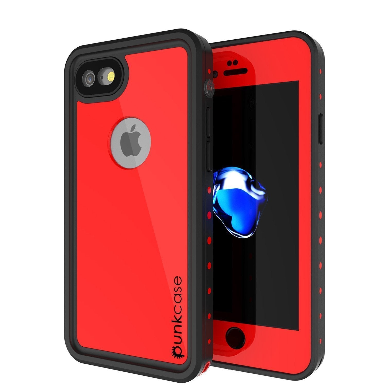 iPhone SE (4.7") Waterproof Case, Punkcase [Red] [StudStar Series] [Slim Fit] [IP68 Certified]  [Dirtproof] [Snowproof]
