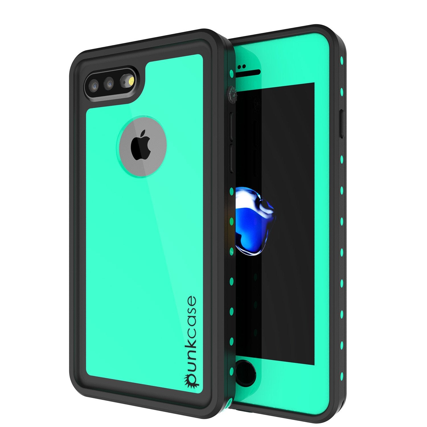 iPhone 8+ Plus Waterproof Case, Punkcase [StudStar Series] [Teal] [Slim Fit] [IP68 Certified] [Shockproof] [Dirtproof] Armor Cover