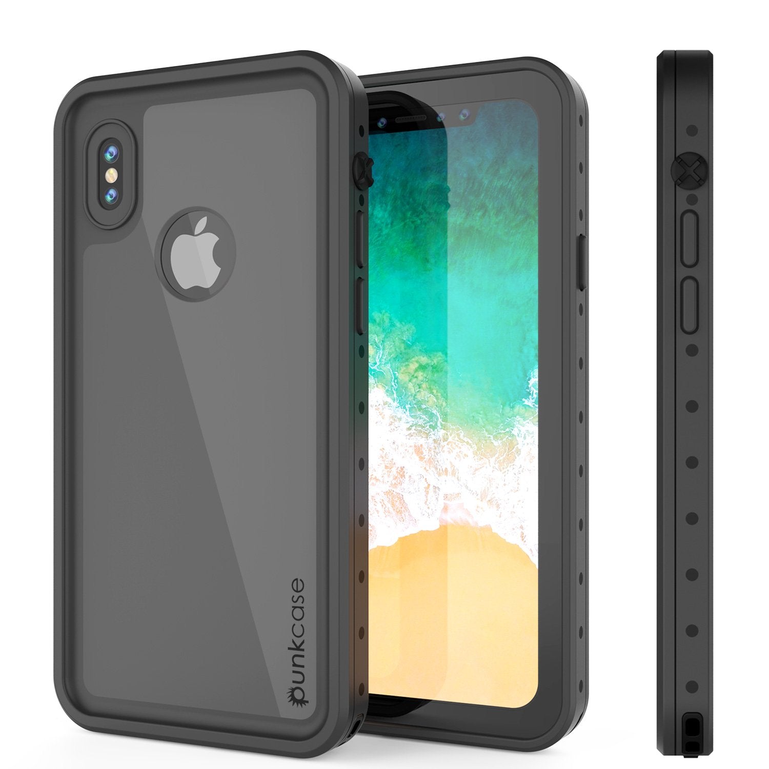 iPhone X Waterproof IP68 Case, Punkcase [Black] [StudStar Series] [Slim Fit] [Dirtproof]