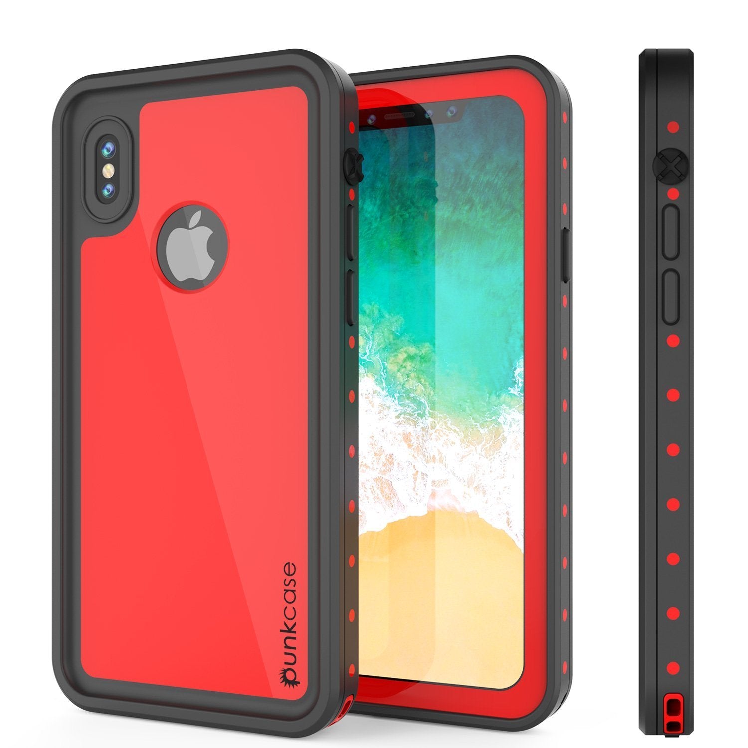 iPhone XR Waterproof IP68 Case, Punkcase [Red] [StudStar Series] [Slim Fit]