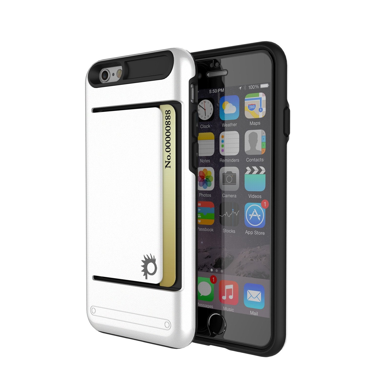 iPhone 6/6s Case PunkCase CLUTCH White Series Slim Armor Soft Cover Case w/ Tempered Glass