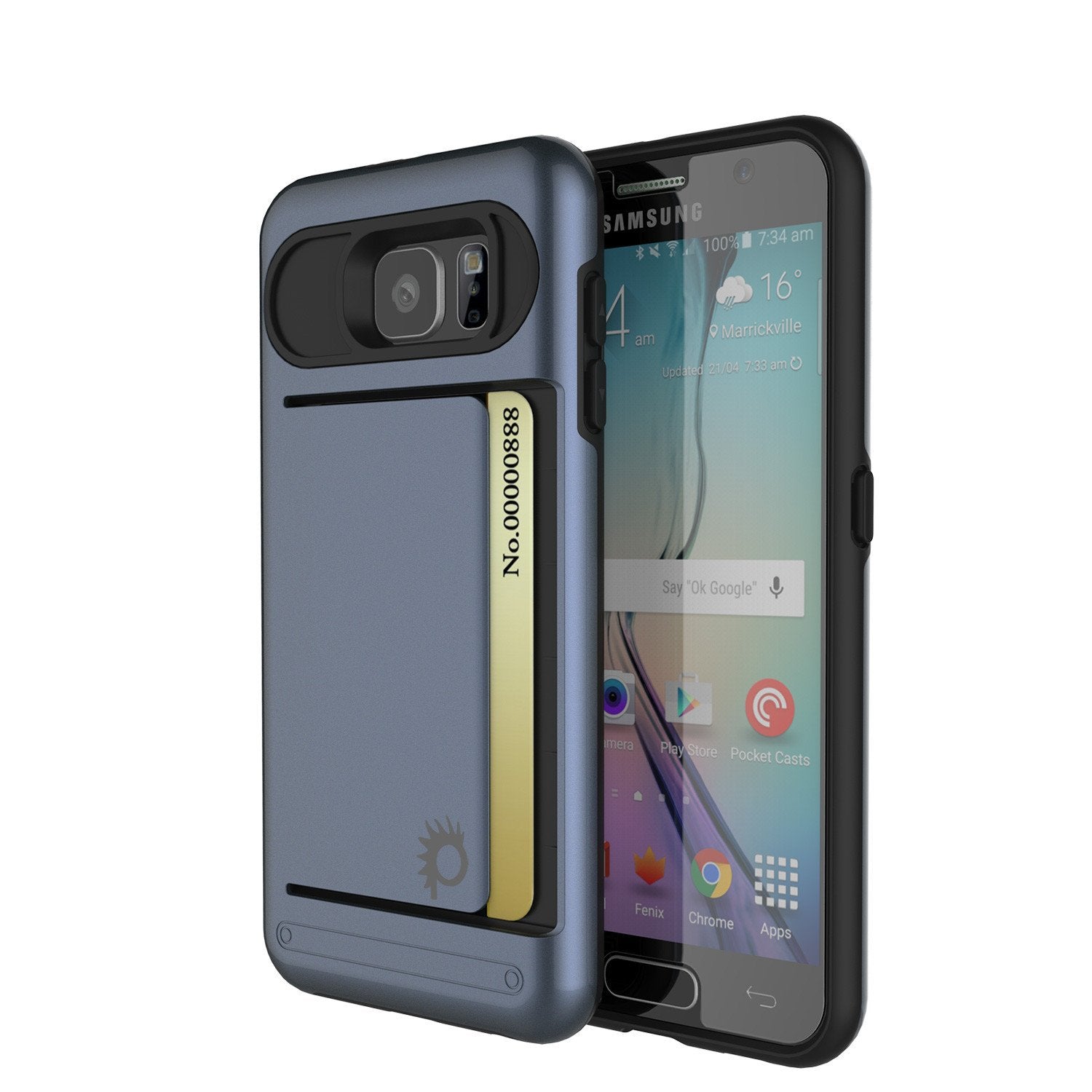 Galaxy S6 EDGE Plus Case PunkCase CLUTCH Navy Series Slim Armor Soft Cover Case w/ Screen Protector
