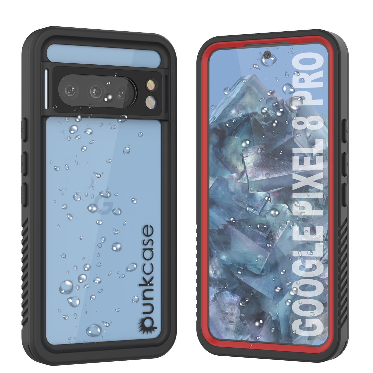 Google Pixel 8 Pro Waterproof Case, Punkcase [Extreme Series] Armor Cover W/ Built In Screen Protector [Red]