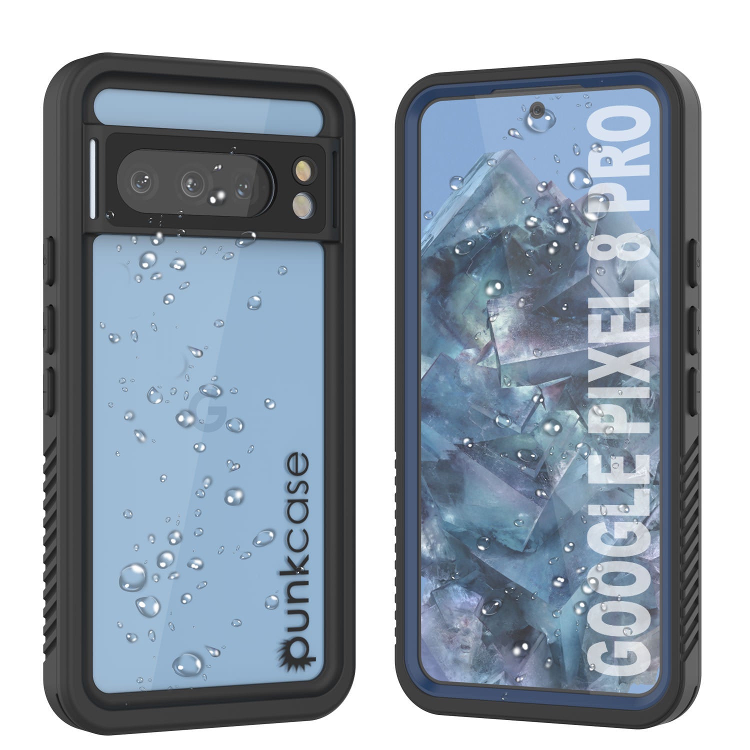 Google Pixel 8 Pro Waterproof Case, Punkcase [Extreme Series] Armor Cover W/ Built In Screen Protector [Navy Blue]