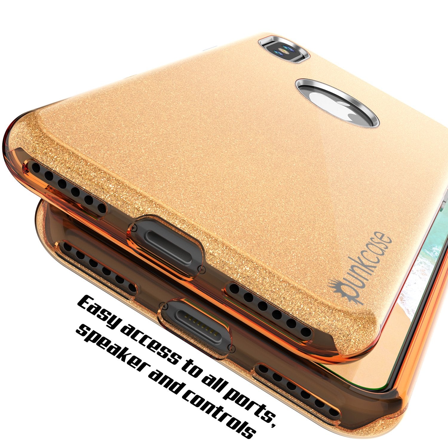 iPhone X Case, Punkcase Galactic 2.0 Series Ultra Slim w/ Tempered Glass Screen Protector | [Gold]