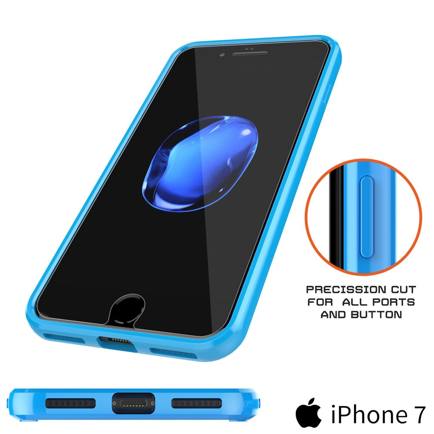 iPhone 8 Case Punkcase® LUCID 2.0 Light Blue Series w/ PUNK SHIELD Screen Protector | Ultra Fit