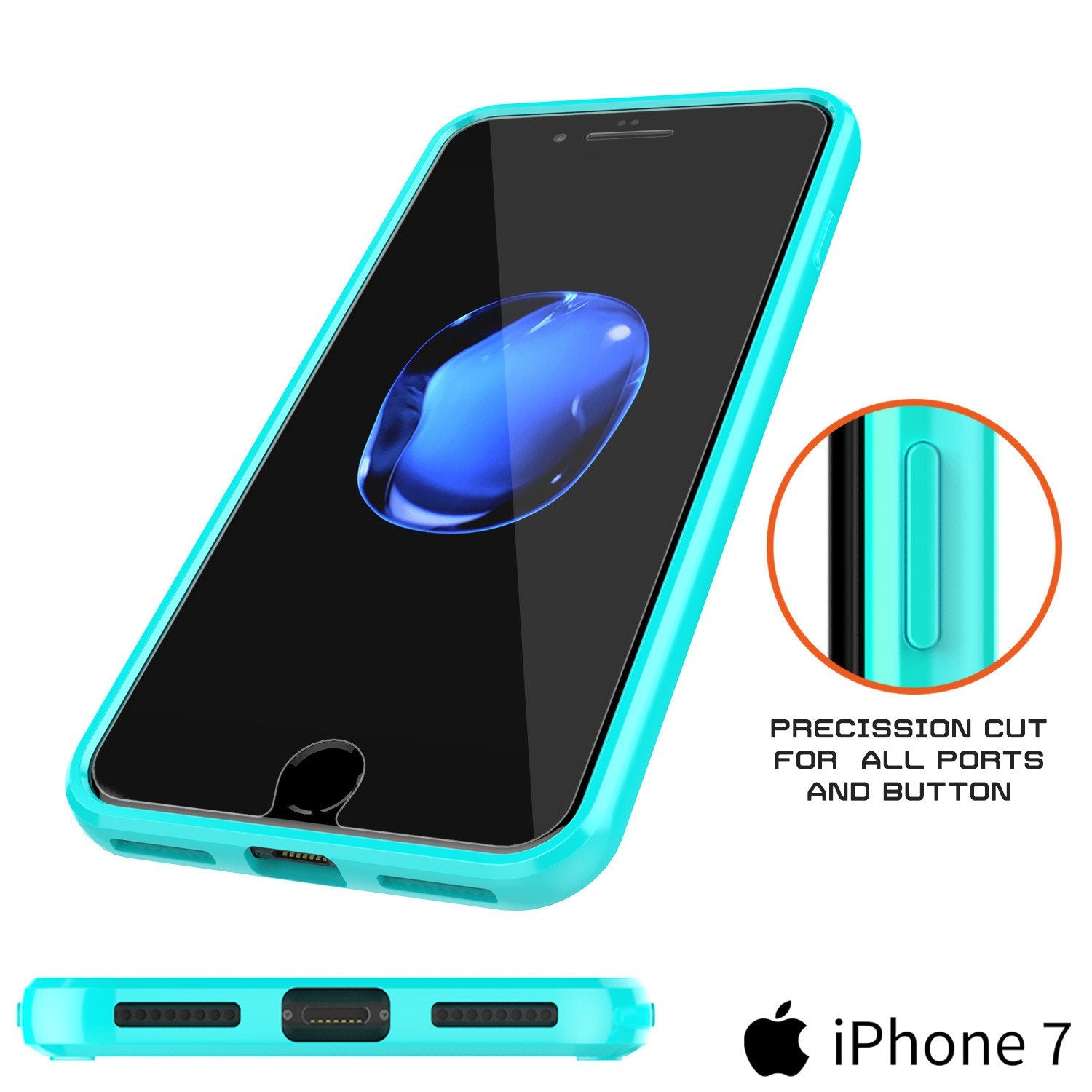 iPhone 7+ Plus Case Punkcase® LUCID 2.0 Teal Series w/ PUNK SHIELD Screen Protector | Ultra Fit