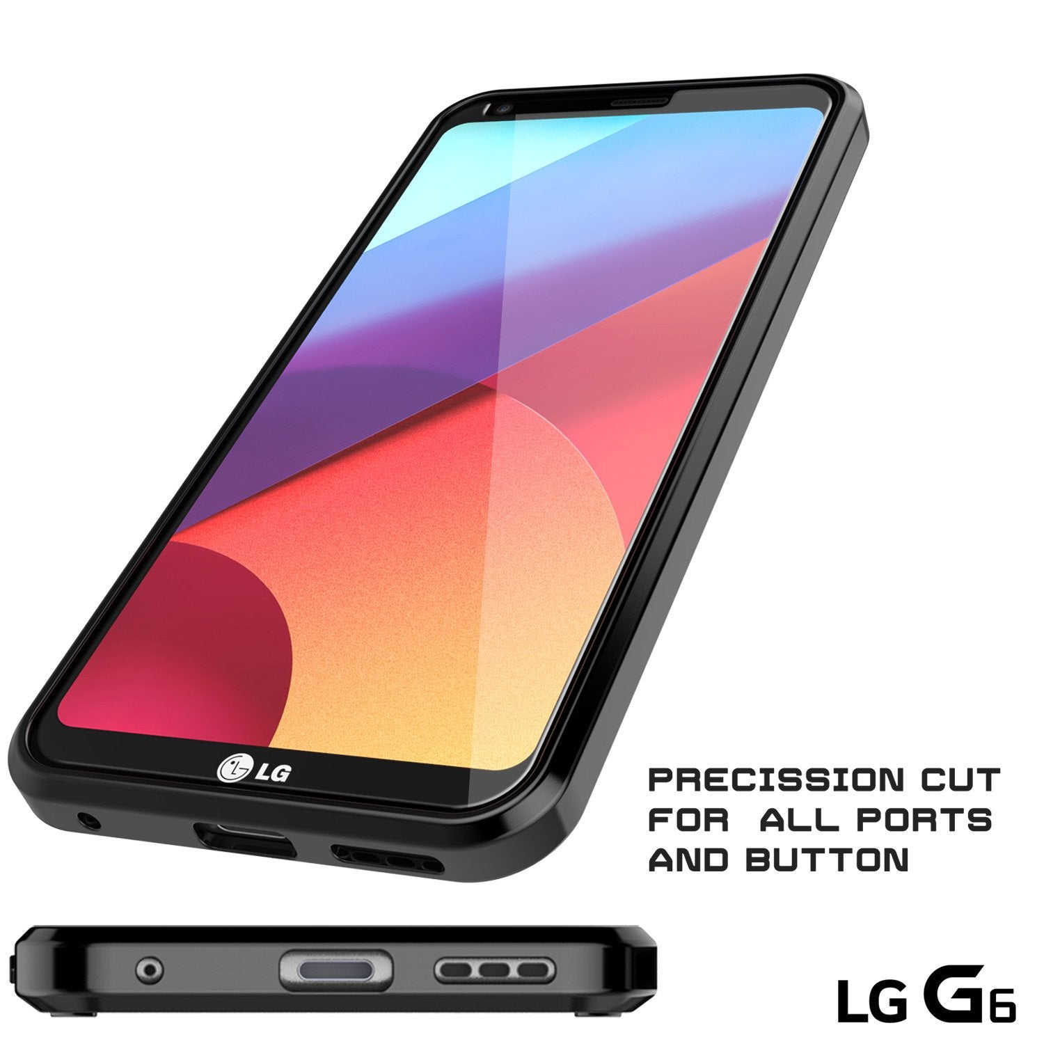 LG G6 Case Punkcase® LUCID 2.0 Black Series w/ PUNK SHIELD Screen Protector | Ultra Fit