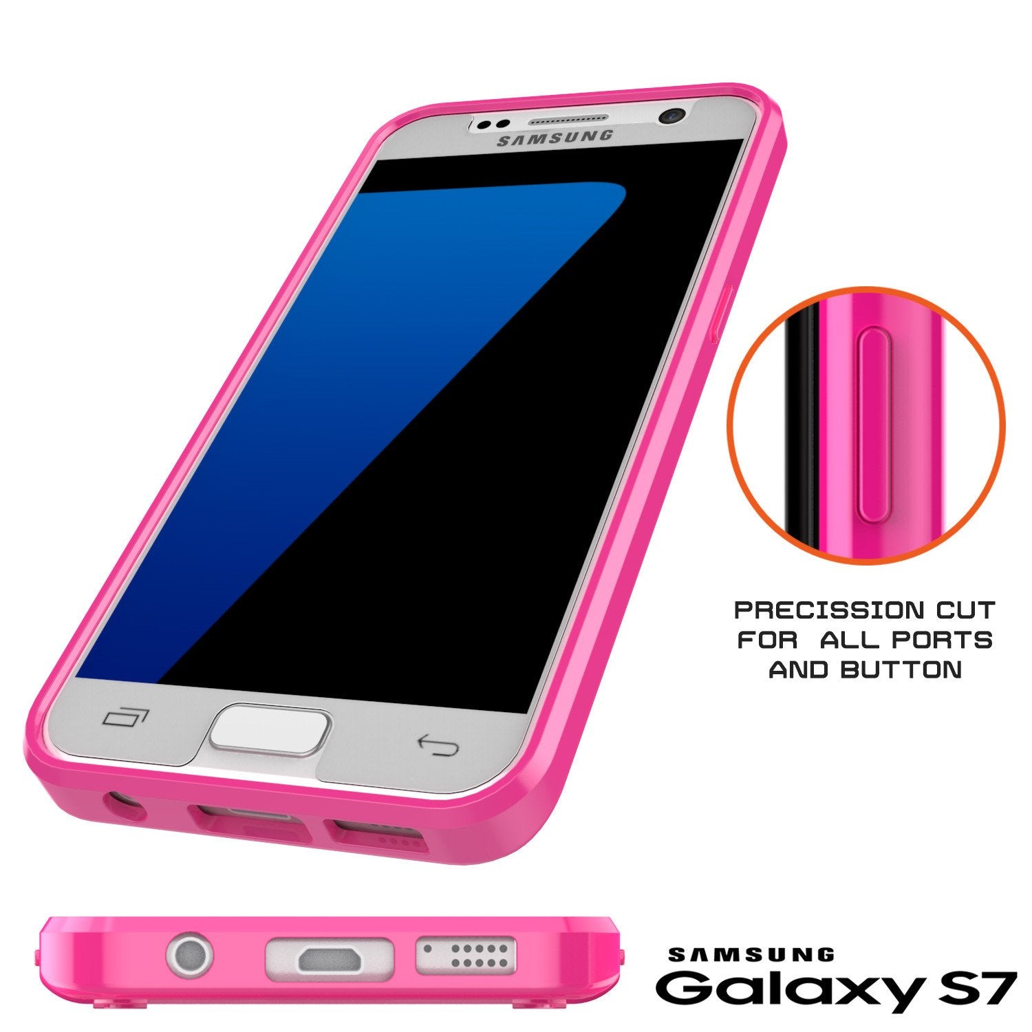 S7 Case Punkcase® LUCID 2.0 Pink Series w/ PUNK SHIELD Glass Screen Protector | Ultra Fit