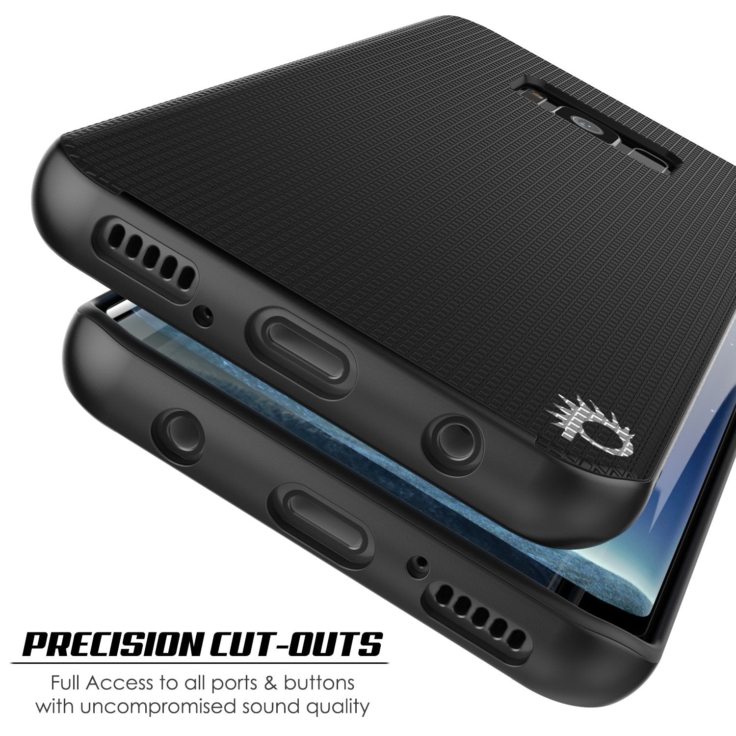 Galaxy S8 Plus Hybrid Shock Drop Proof Dual Layer Metal Case [Black]