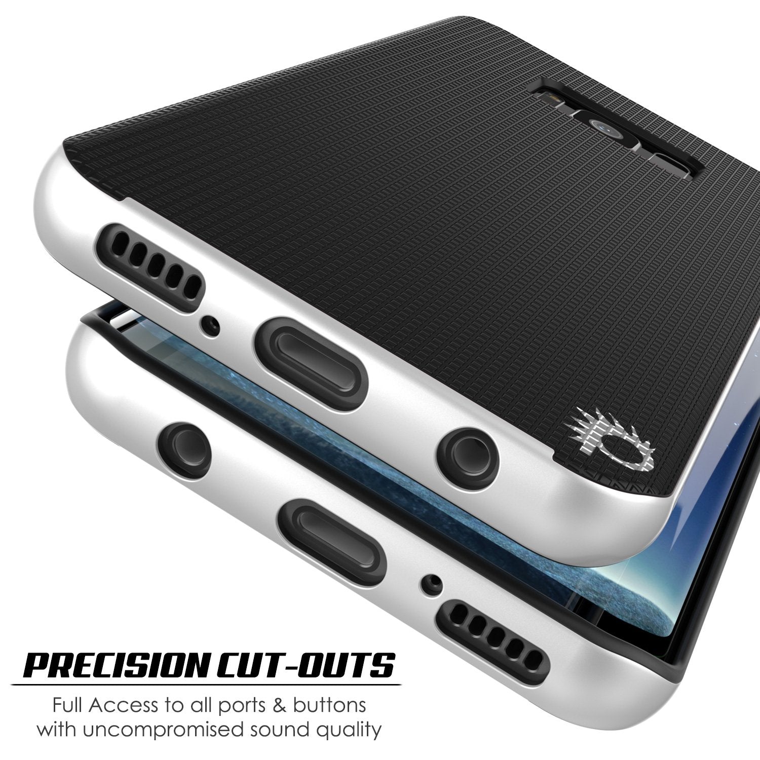 Galaxy S8 Plus Hybrid Shock Drop Proof  Slim-Fit Case [White]