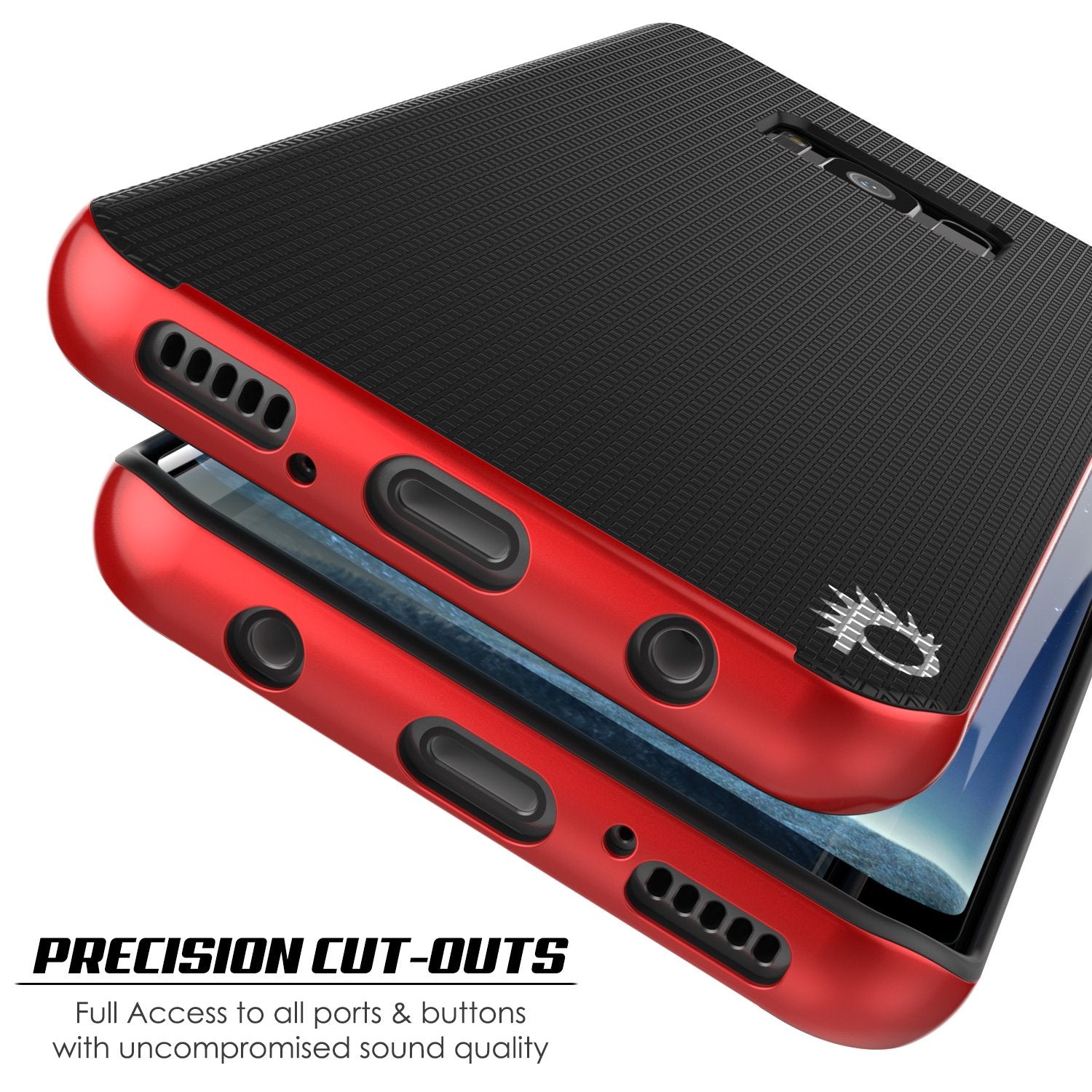 Galaxy S8 Case, PunkCase Stealth Series Hybrid Shockproof Red Cover