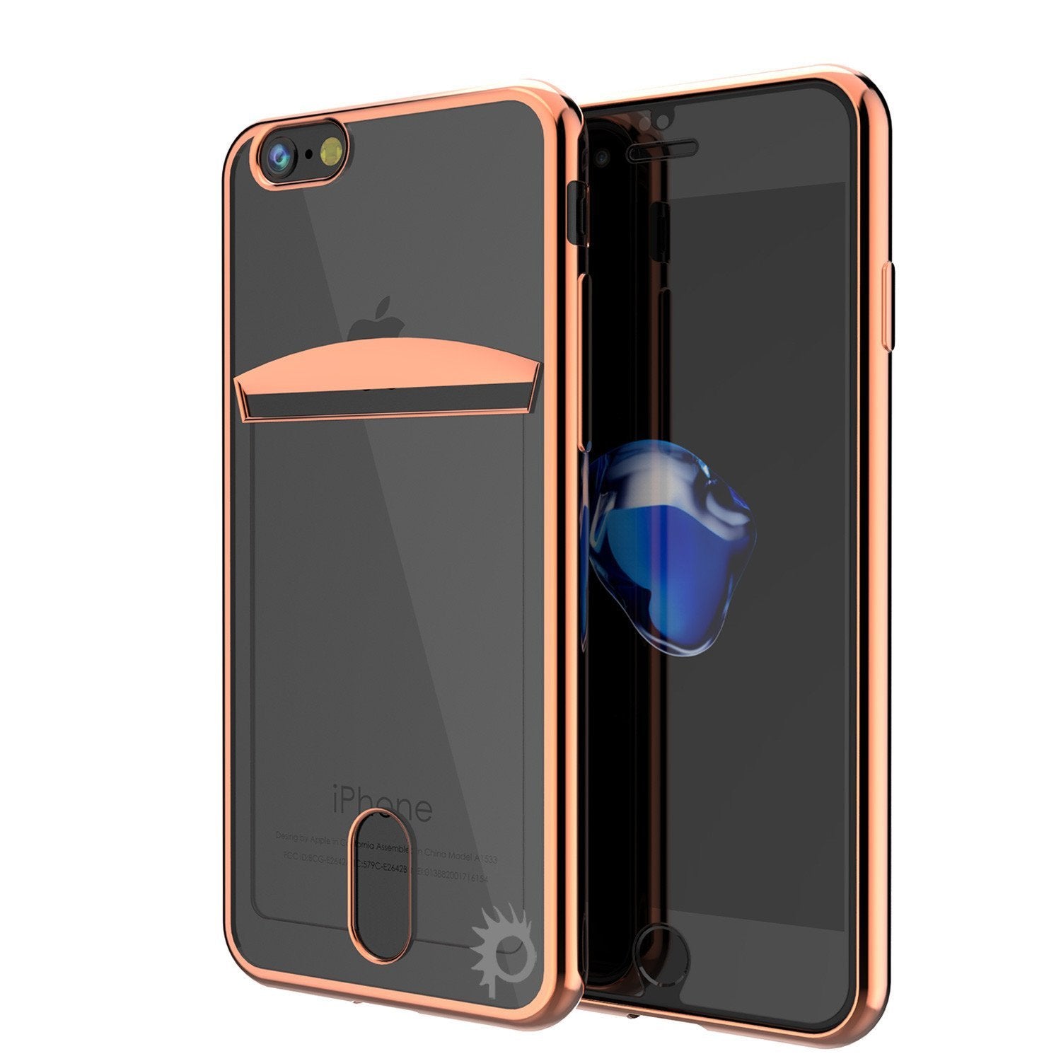 iPhone 8+ Plus Case, PUNKCASE® LUCID Rose Gold Series | Card Slot | SHIELD Screen Protector