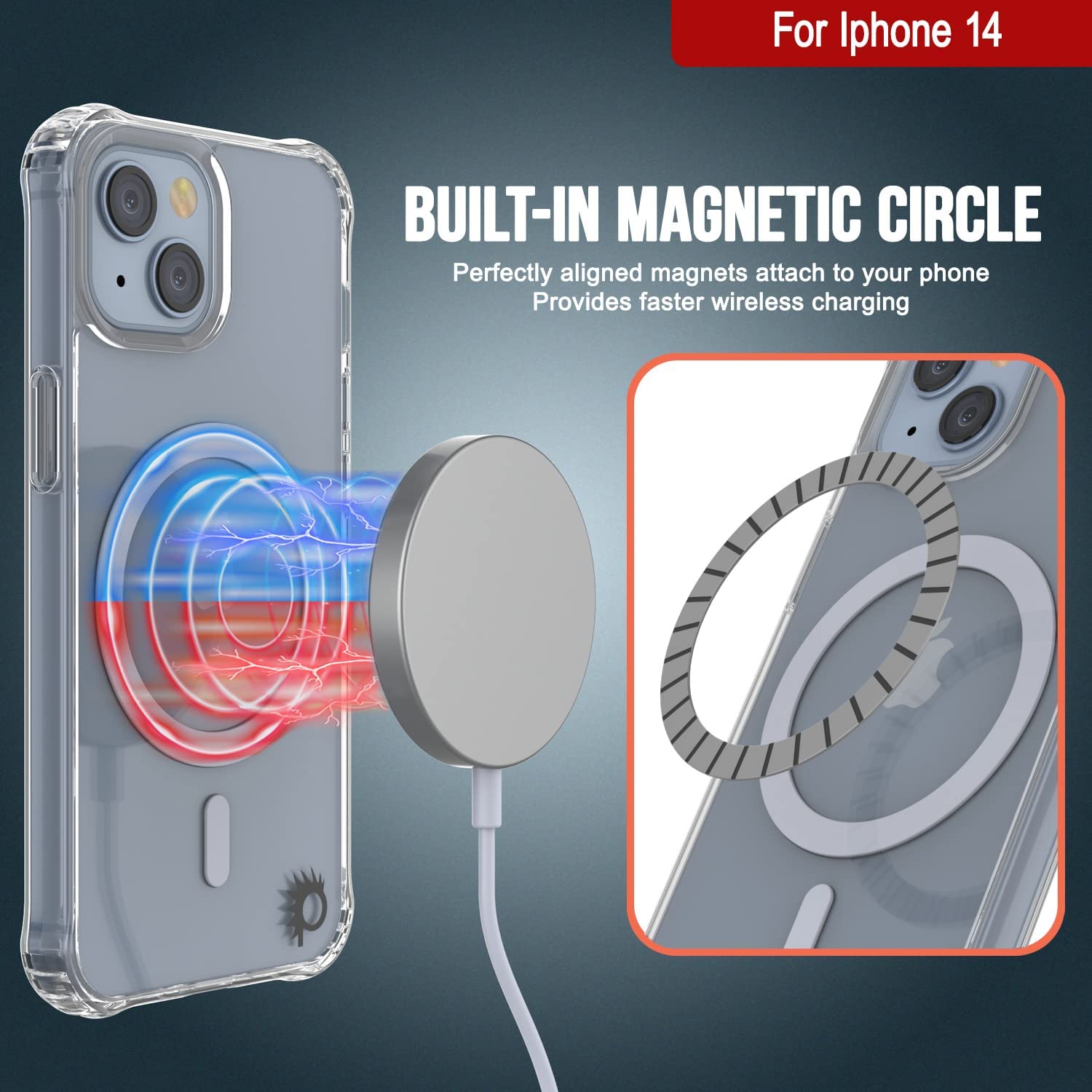 Punkcase iPhone 15 Magnetic Wireless Charging Case [ClearMag Series]