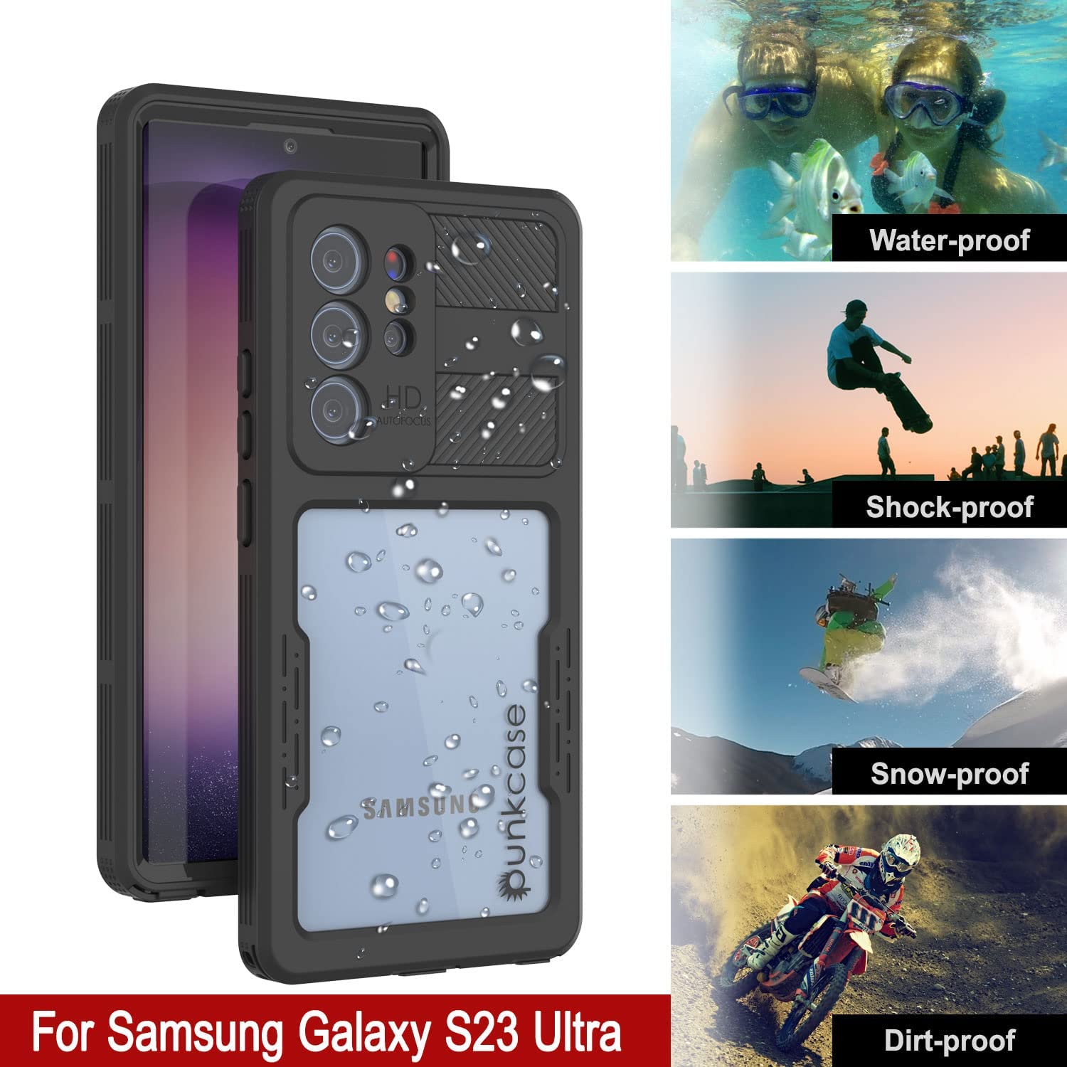 Galaxy S23 Ultra Waterproof Case [Alpine 2.0 Series] [Slim Fit] [IP68 Certified] [Shockproof] [Black]