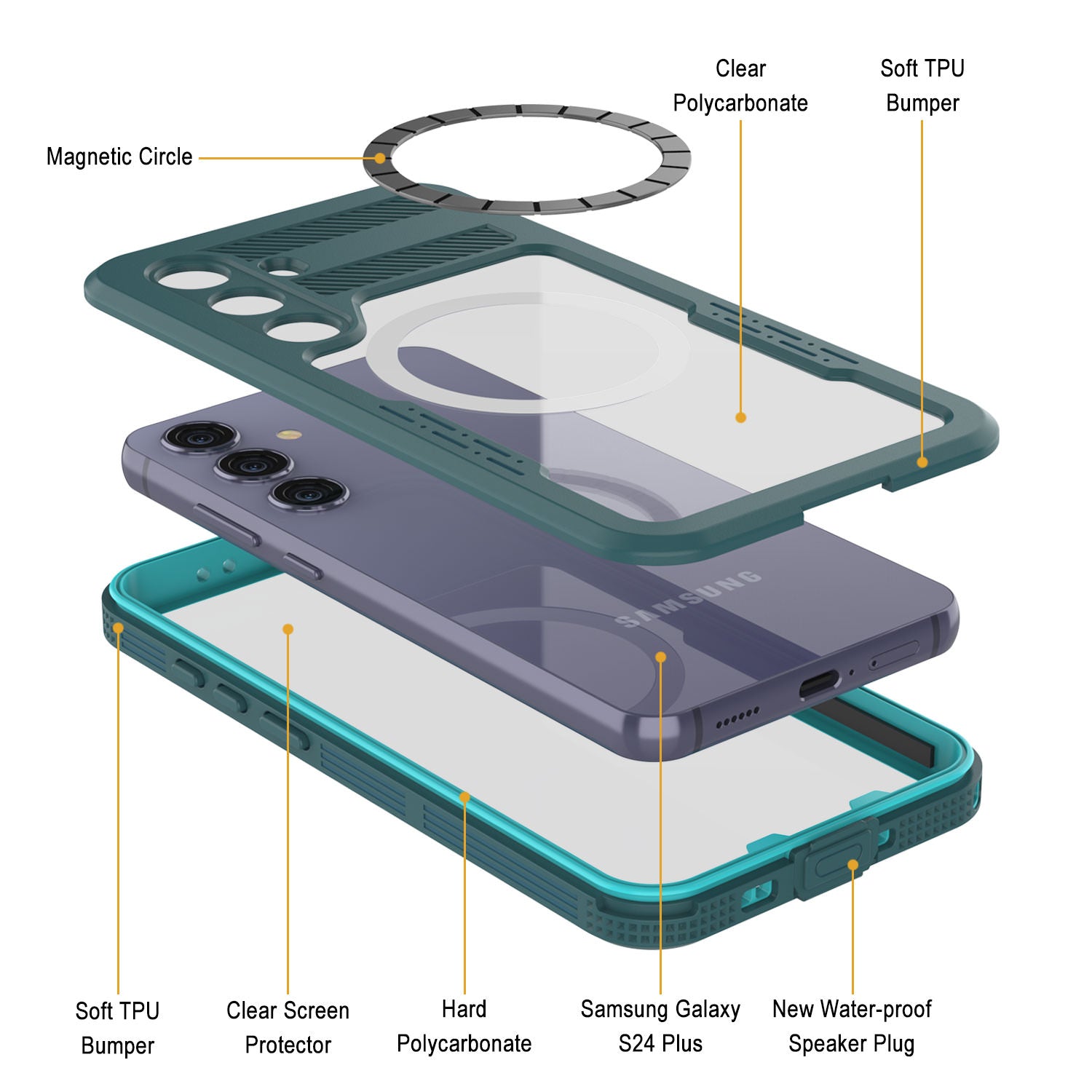 Galaxy S24+ Plus Waterproof Case [Alpine 2.0 Series] [Slim Fit] [IP68 Certified] [Shockproof] [Blue]