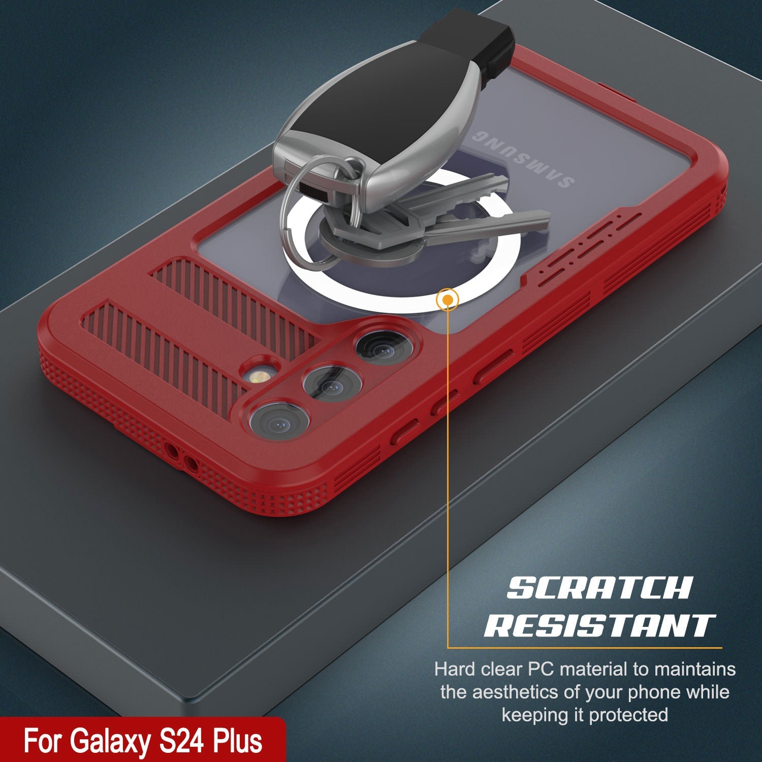 Galaxy S24+ Plus Waterproof Case [Alpine 2.0 Series] [Slim Fit] [IP68 Certified] [Shockproof] [Red]