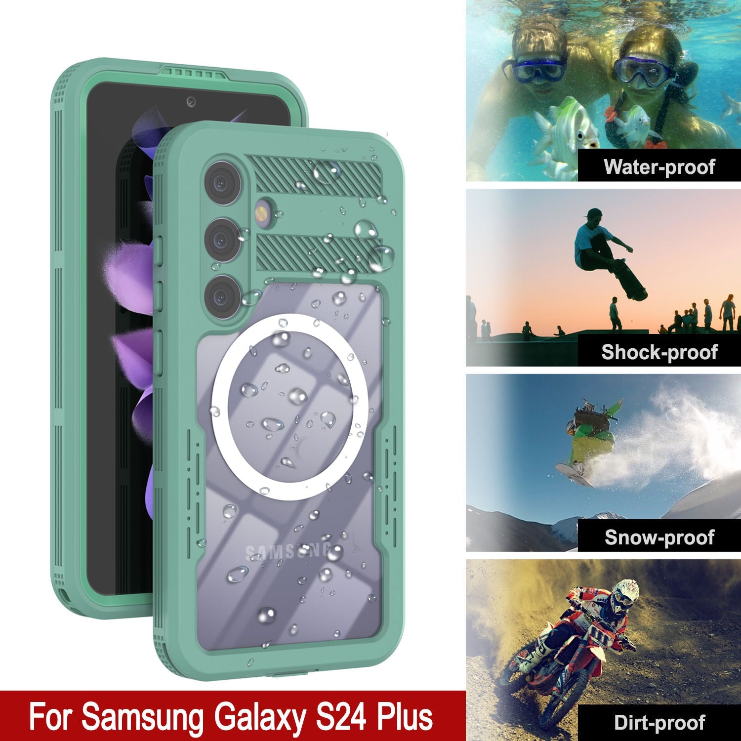 Galaxy S24+ Plus Waterproof Case [Alpine 2.0 Series] [Slim Fit] [IP68 Certified] [Shockproof] [Teal]