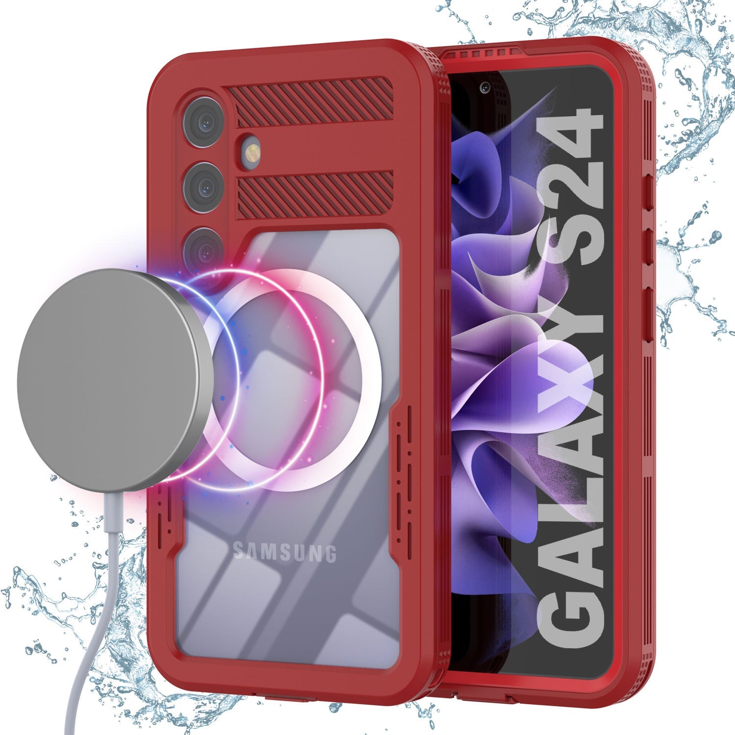 Galaxy S24 Waterproof Case [Alpine 2.0 Series] [Slim Fit] [IP68 Certified] [Shockproof] [Red]