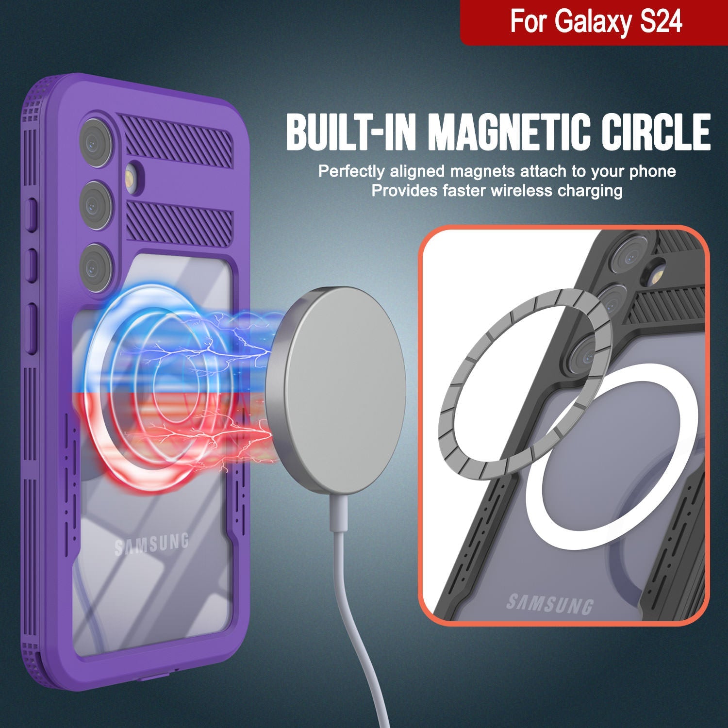 Galaxy S24 Ultra Waterproof Case [Alpine 2.0 Series] [Slim Fit] [IP68 Certified] [Shockproof] [Purple]