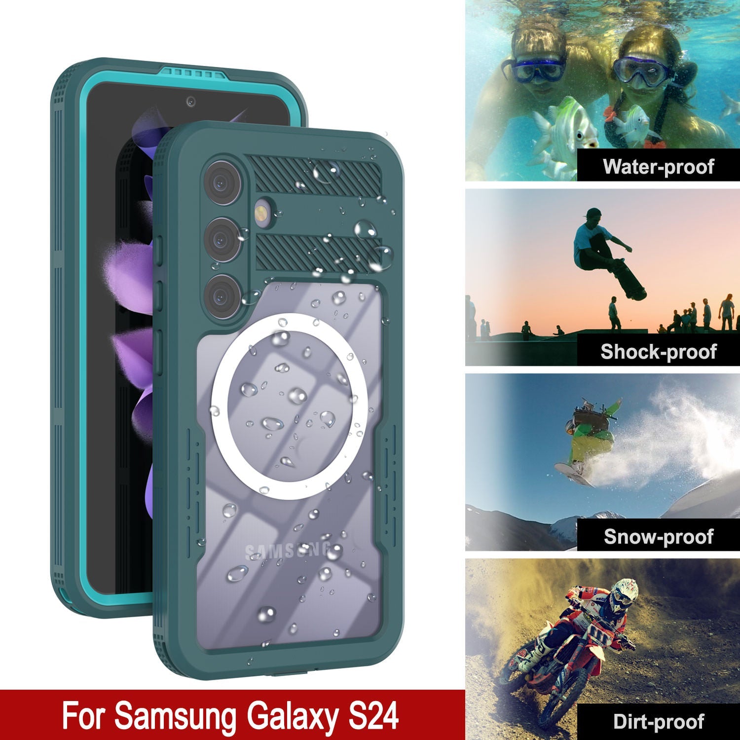 Galaxy S24 Ultra Waterproof Case [Alpine 2.0 Series] [Slim Fit] [IP68 Certified] [Shockproof] [Blue]