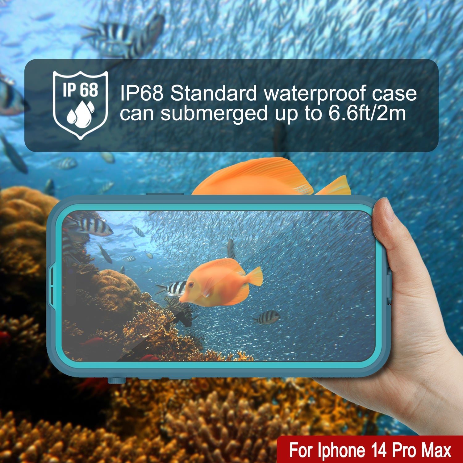 iPhone 14 Pro Max Waterproof Case [Alpine 2.0 Series] [Slim Fit] [IP68 Certified] [Shockproof] [Blue]