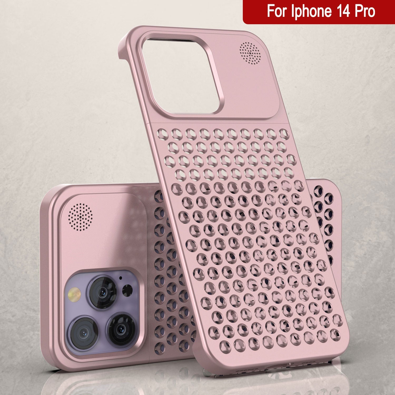 PunkCase for iPhone 14 Pro Aluminum Alloy Case [Fortifier Extreme Series] Ultra Durable Cover [Rose-Gold]