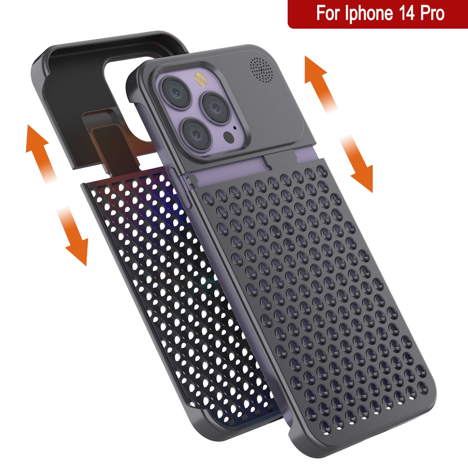 PunkCase for iPhone 14 Pro Aluminum Alloy Case [Fortifier Extreme Series] Ultra Durable Cover [Grey]