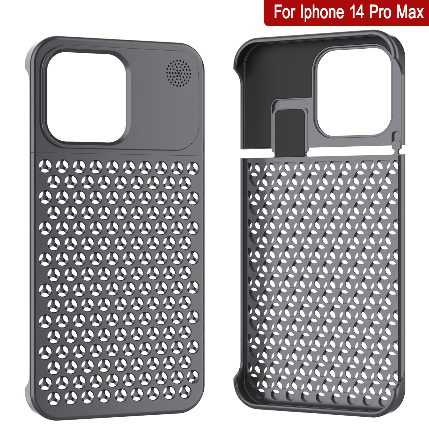 PunkCase for iPhone 14 Pro Max Aluminum Alloy Case [Fortifier Extreme Series] Ultra Durable Cover [Grey]