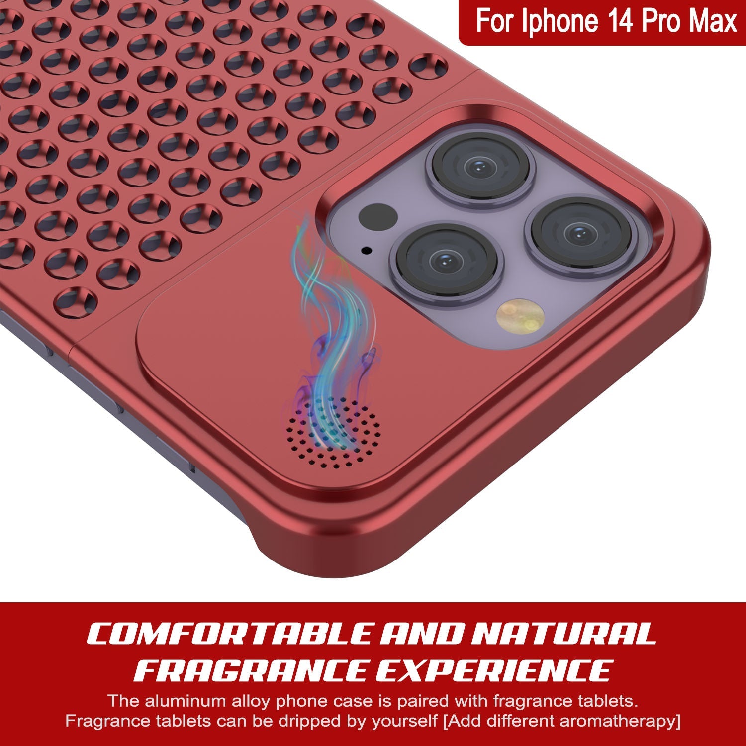 PunkCase for iPhone 14 Pro Max Aluminum Alloy Case [Fortifier Extreme Series] Ultra Durable Cover [Red]