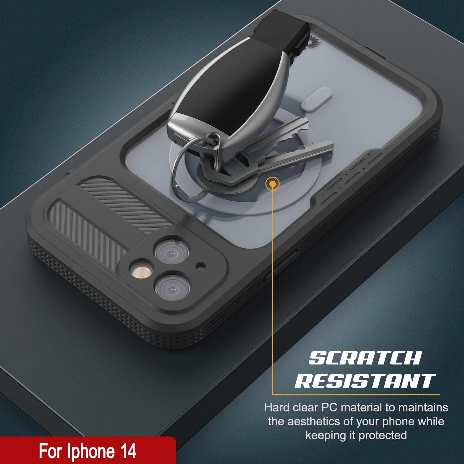 iPhone 14 Waterproof Case [Alpine 2.0 Series] [Slim Fit] [IP68 Certified] [Shockproof] [Black]