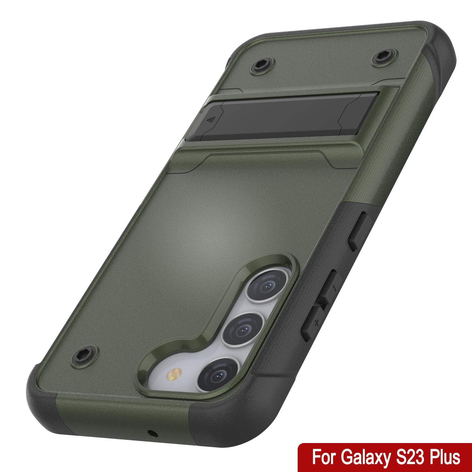 Punkcase Galaxy S24+ Plus Case [Reliance Series] Protective Hybrid Military Grade Cover W/Built-in Kickstand [Army-Green-Black]