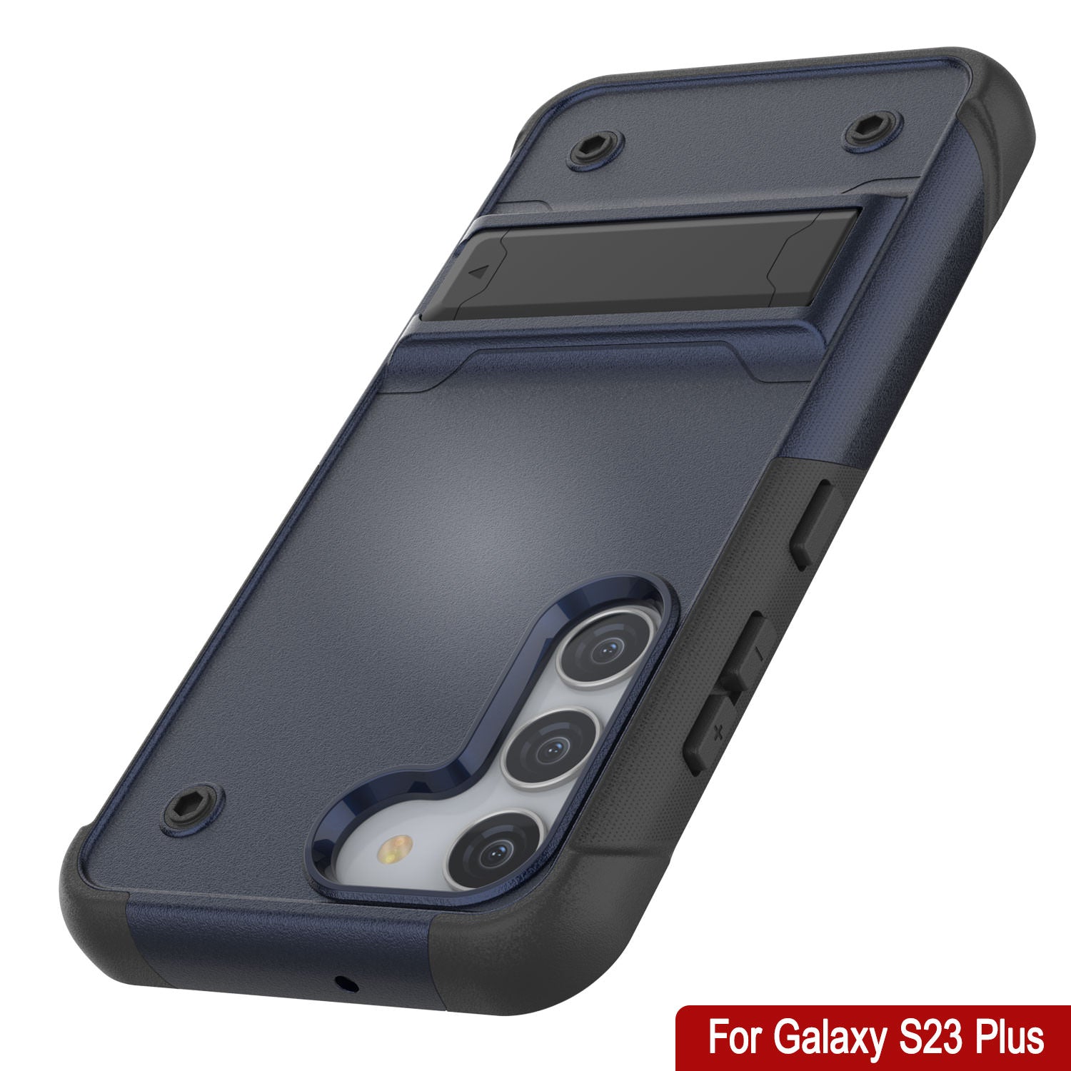 Punkcase Galaxy S24+ Plus Case [Reliance Series] Protective Hybrid Military Grade Cover W/Built-in Kickstand [Navy-Black]