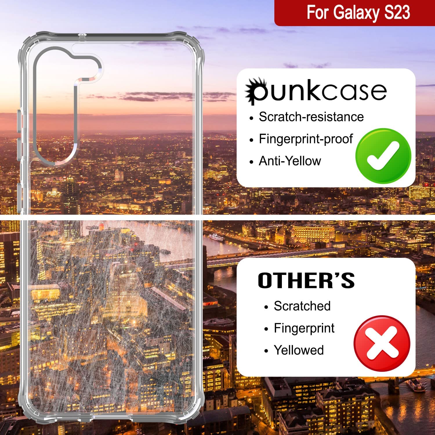 PunkCase Galaxy S23 Case [Clear Acrylic Series] for Galaxy S23 5G (6.1") (2023) [Clear]