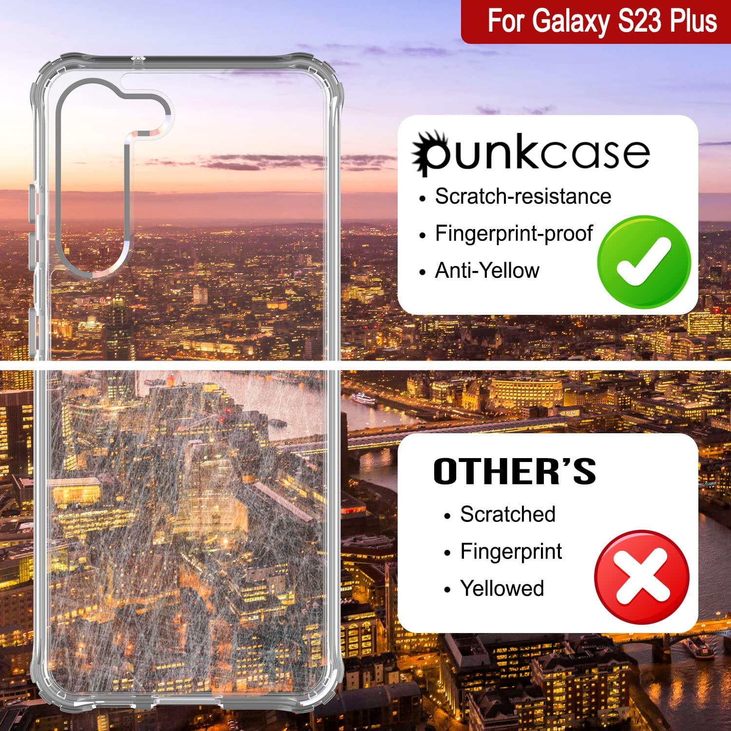 Galaxy S24 Plus Case [Clear Acrylic Series] [Non-Slip] For Galaxy S24 Plus [Red]