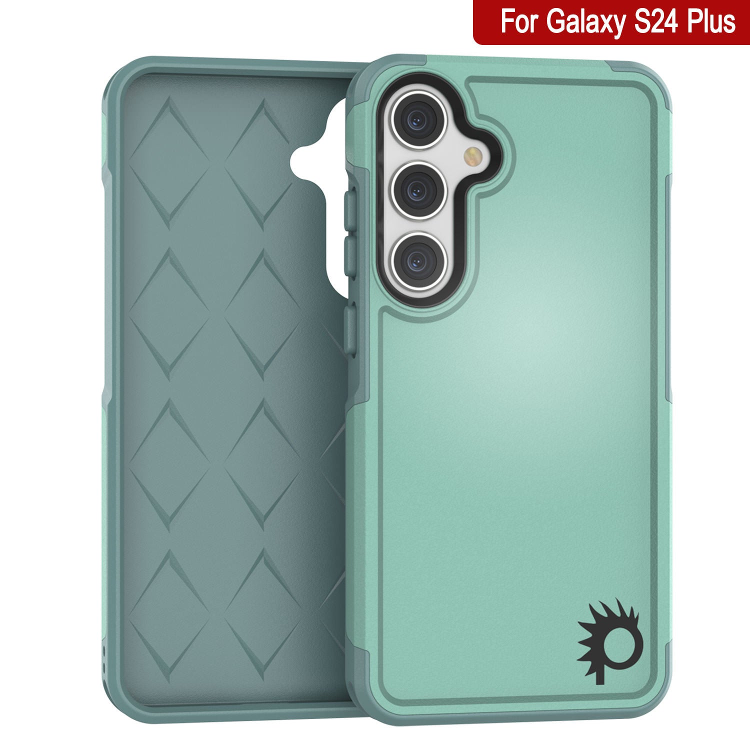 PunkCase Galaxy S24+ Plus Case, [Spartan 2.0 Series] Clear Rugged Heavy Duty Cover [Teal]