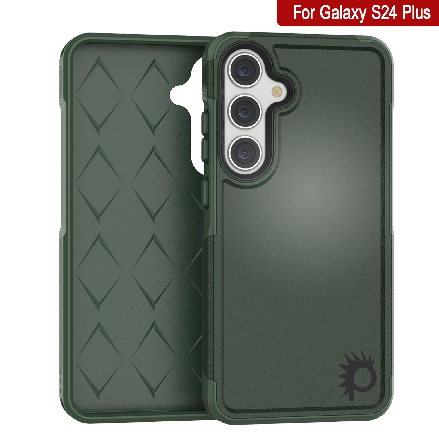 PunkCase Galaxy S24+ Plus Case, [Spartan 2.0 Series] Clear Rugged Heavy Duty Cover [Dark Green]