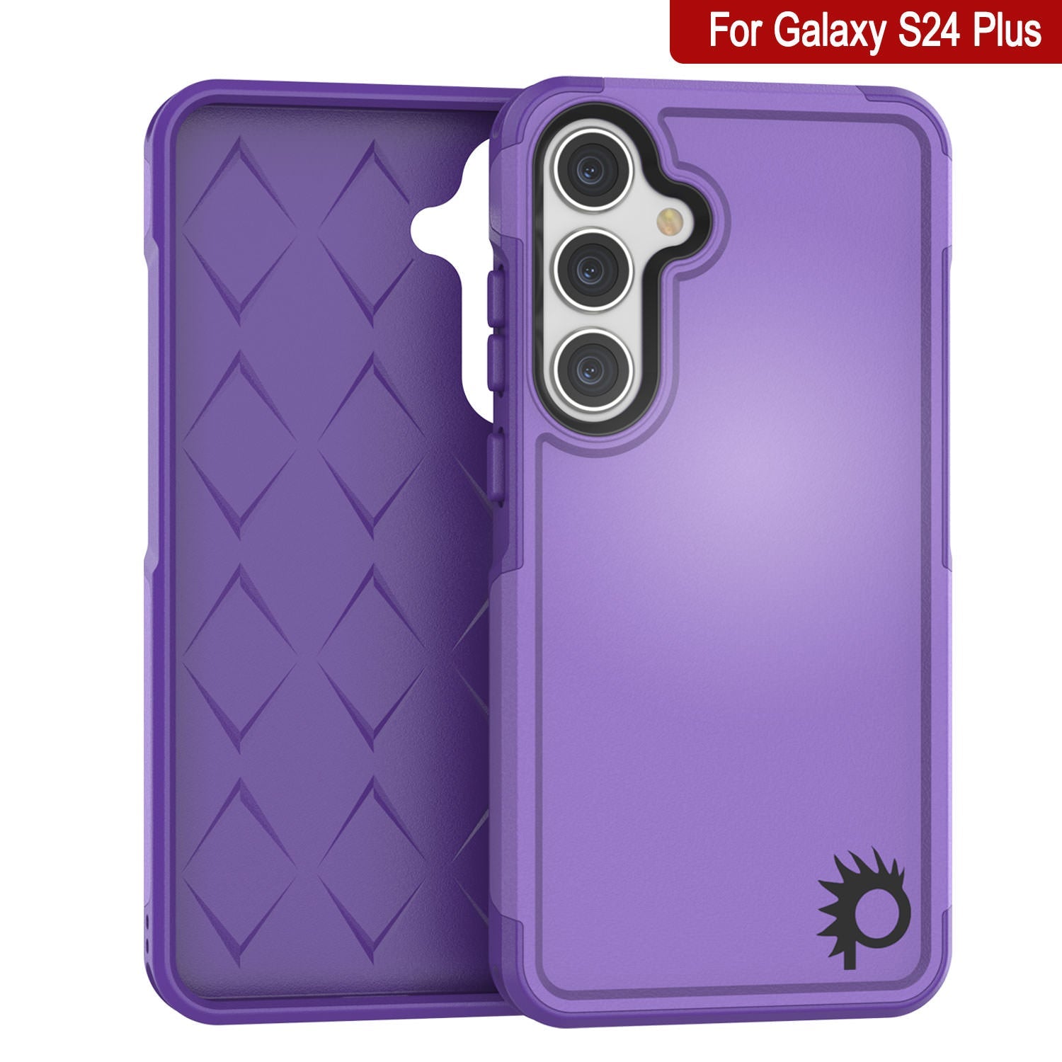 PunkCase Galaxy S24+ Plus Case, [Spartan 2.0 Series] Clear Rugged Heavy Duty Cover [Purple]