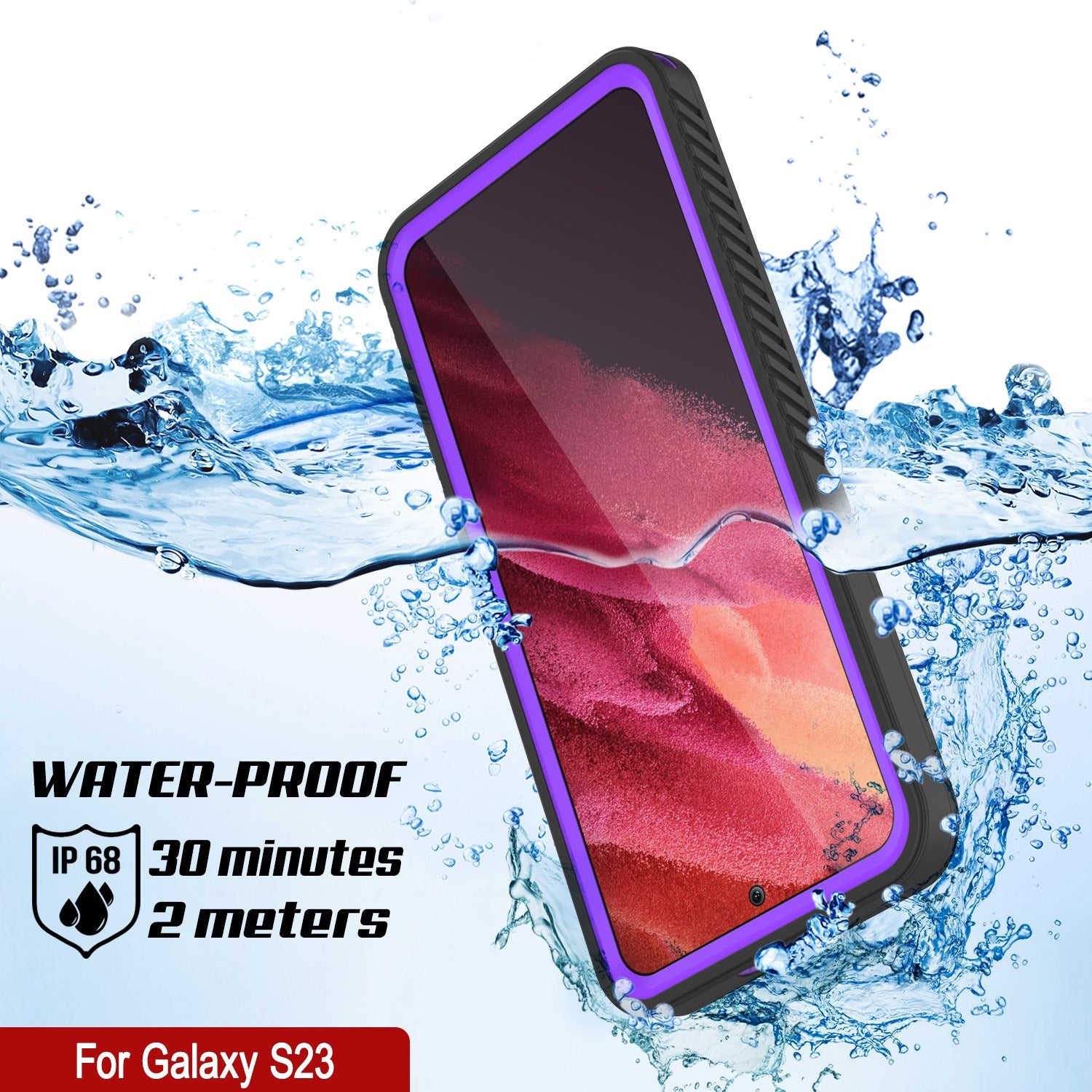 Galaxy S23 Water/ Shockproof [Extreme Series] Slim Screen Protector Case [Purple]